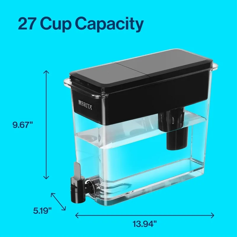 Grand distributeur d'eau avec filtre standard, sans BPA, remplace 1,800 d'eau en plastique HI par an, dure deux mois ou 40 gallons