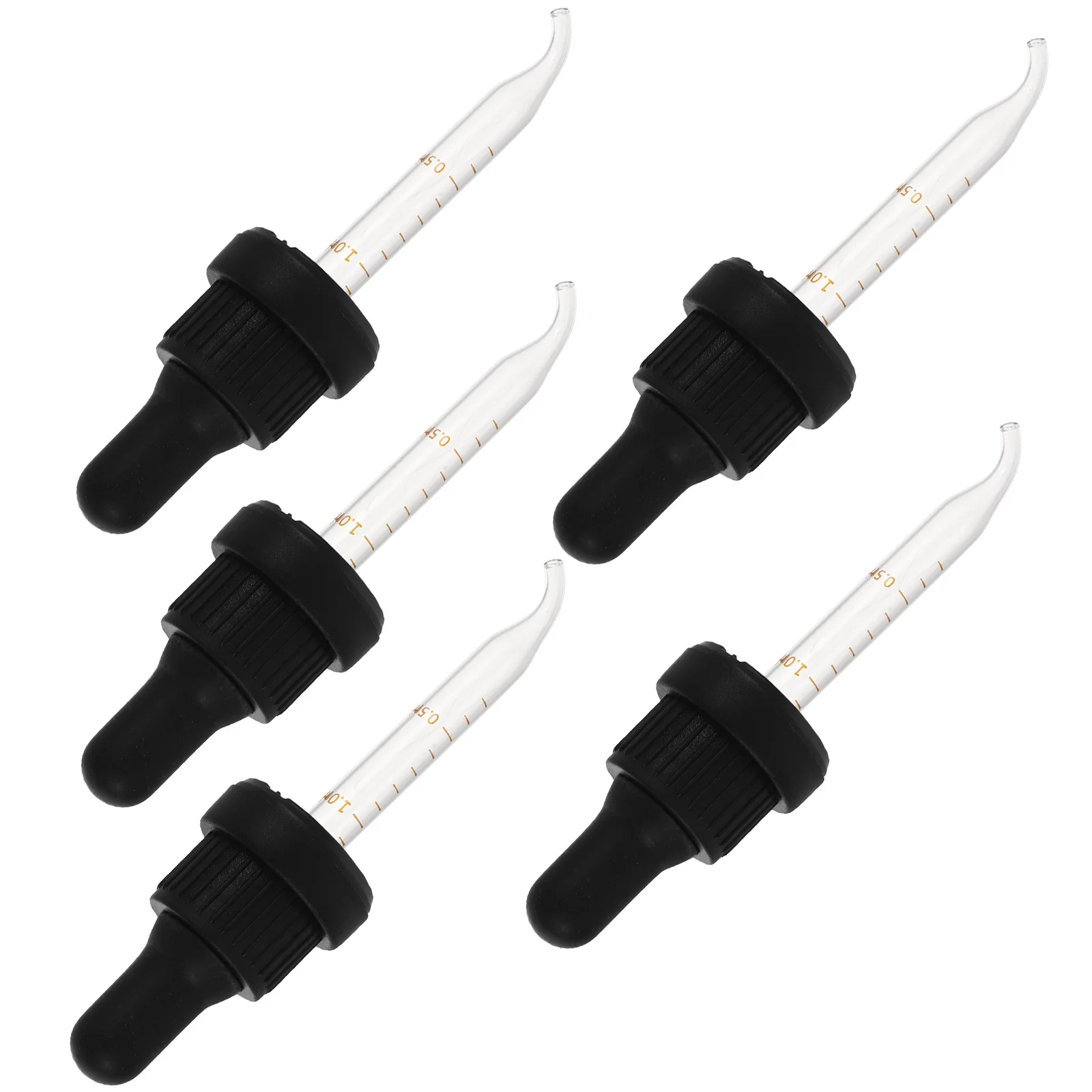 

5Pcs Dropper Caps Graduated Tips Essential Oil Bottles Plastic Pressure Rotating Cover Pipettes Roll on Bottles Dropper Tops