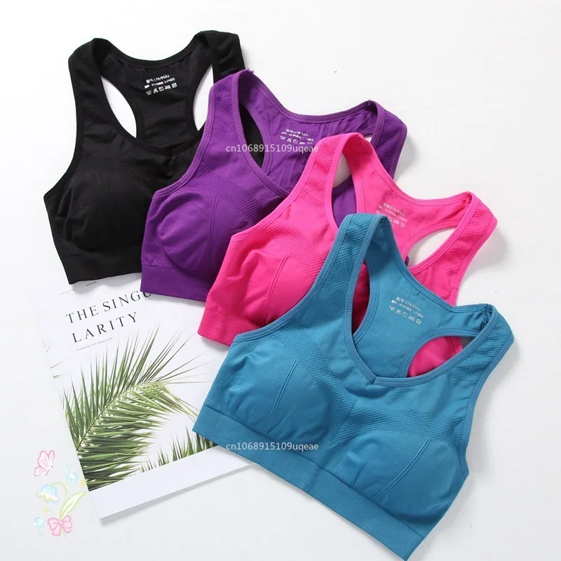 New Women Sports Bra Top Push Up Fitness Bra Underwear Sport Tops Breathable Running Vest Gym Active Bras Seamless Lencería