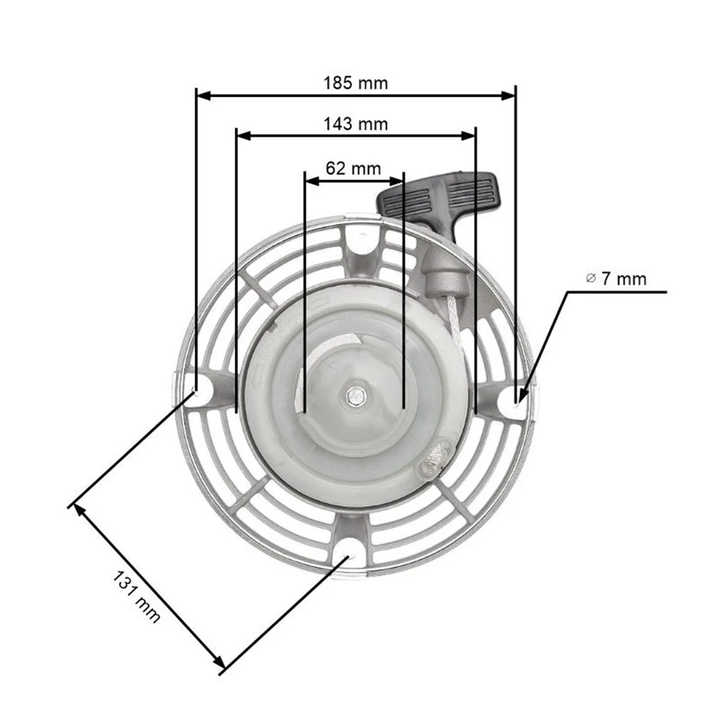 Recoil Starter for Hatz 1B20 1B20V 1B30 1B30V 1B40 1B40V 1B50 Engine Hand Pull Starter with Metal Ring Mounting