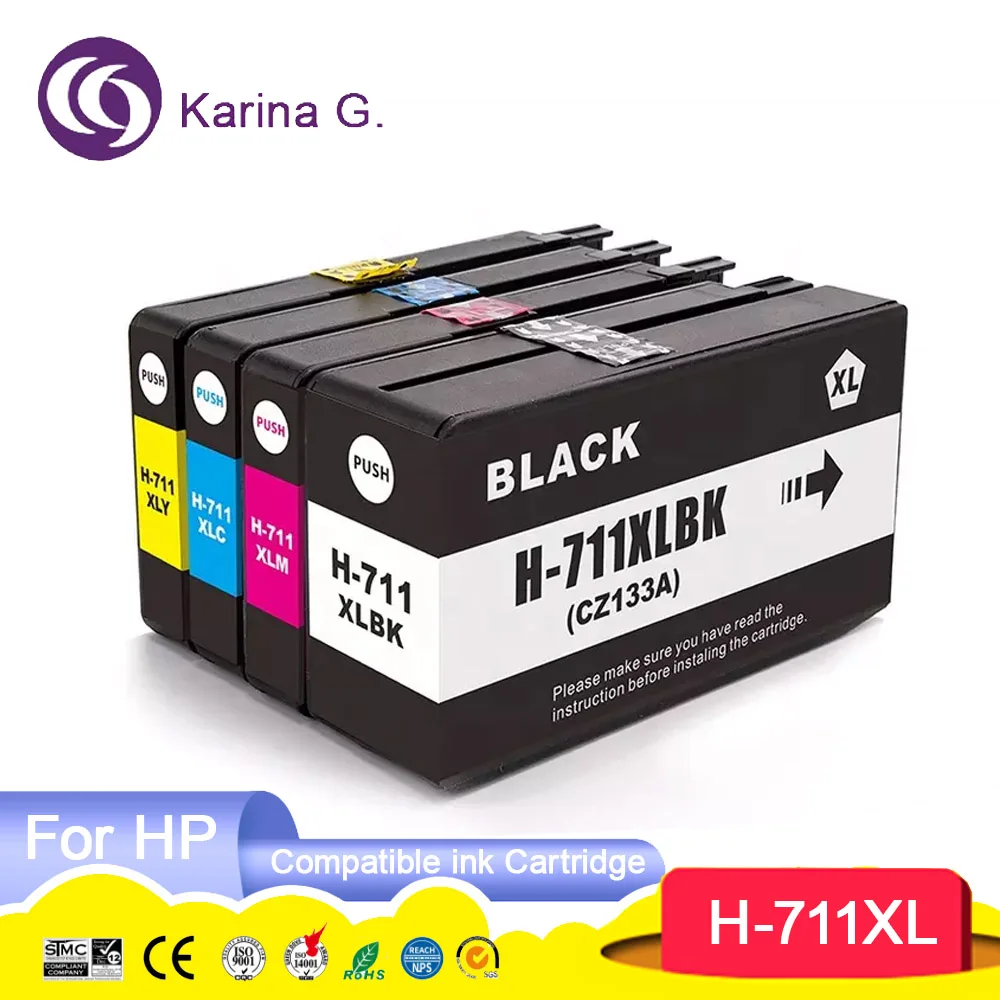 711 XL 711XL Premium Compatible Color Inkjet Ink Cartridge for Hp711 for HP Designjet T120 T125 T130 T520 T525 T530 Printer