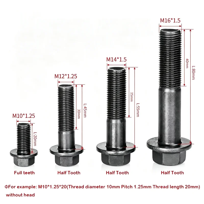 Fine Thread Pitch 1.25/1.5mm Flange Screw M10 M12 M14 M16 Grade 10.9 Black Carbon Steel Flanged Hex Head Bolt Cap Screw