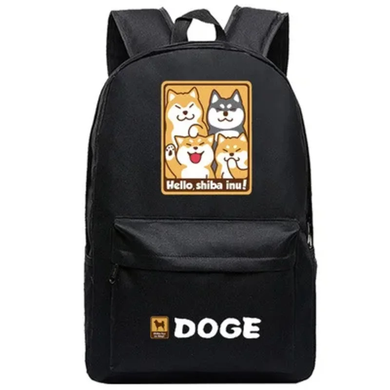 Shiba Inu-Sac à dos Anime Doge pour hommes et femmes, sac de livre de dessin animé pour adolescents, sac de créateur pour l'école, sac de voyage Mochila