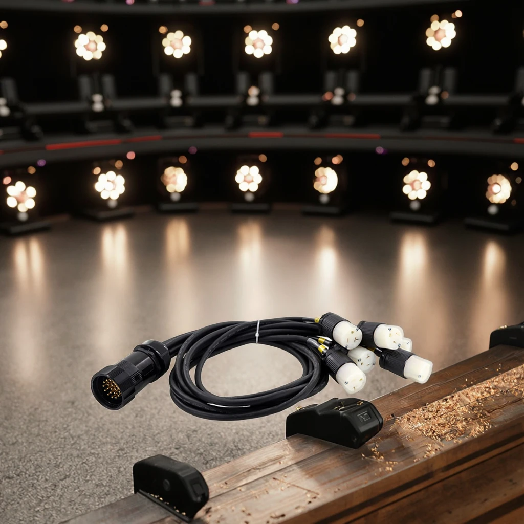 1 متر Socapex Edison 3 Break-out 19-PIN 2.5mm2 LED Spotlights IP65 تقييمًا لاستخدام الحديقة