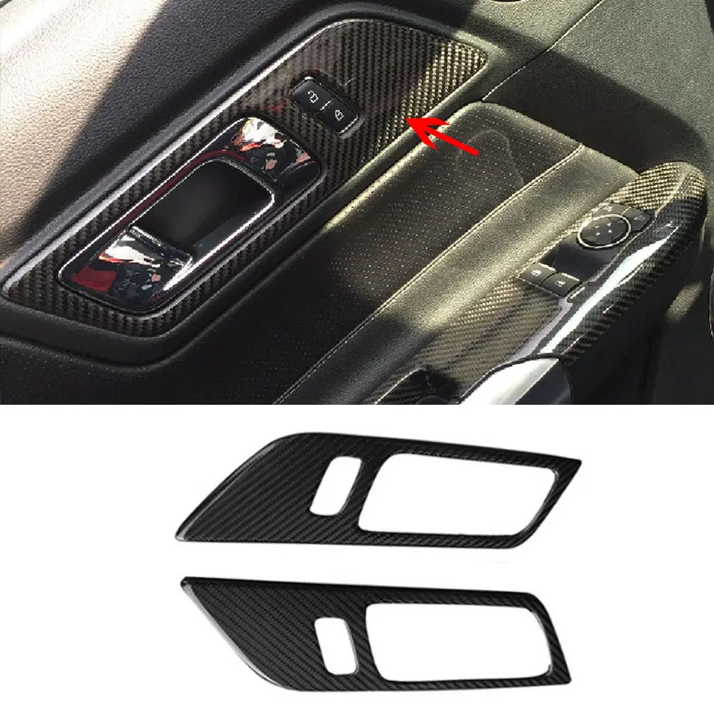 VACOMUL Carbon Fiber Car Dashboard Meter Bar Cover Central Control Air Conditioning Cover For Ford Mustang 2015-2017 Interior