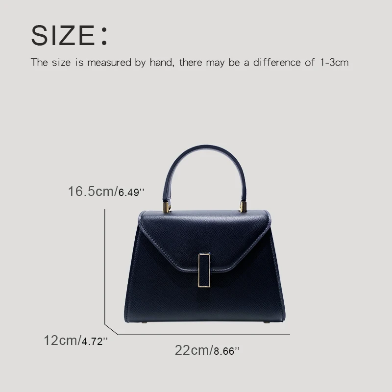 Korean Casual Bags For Women Luxury Designer Handbags And Purses 2024 New In PU Palm Texture Top Handle Lock Commuting Shoulder