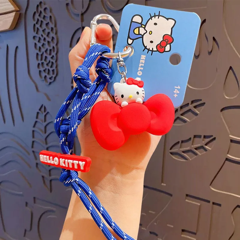 Genuine Sanrio Kitty Kuromi Melody Cartoon Bracelet Keychain Couple School Bag Pendant Charm Phone Anti-lost Wrist Strap Chain view 4