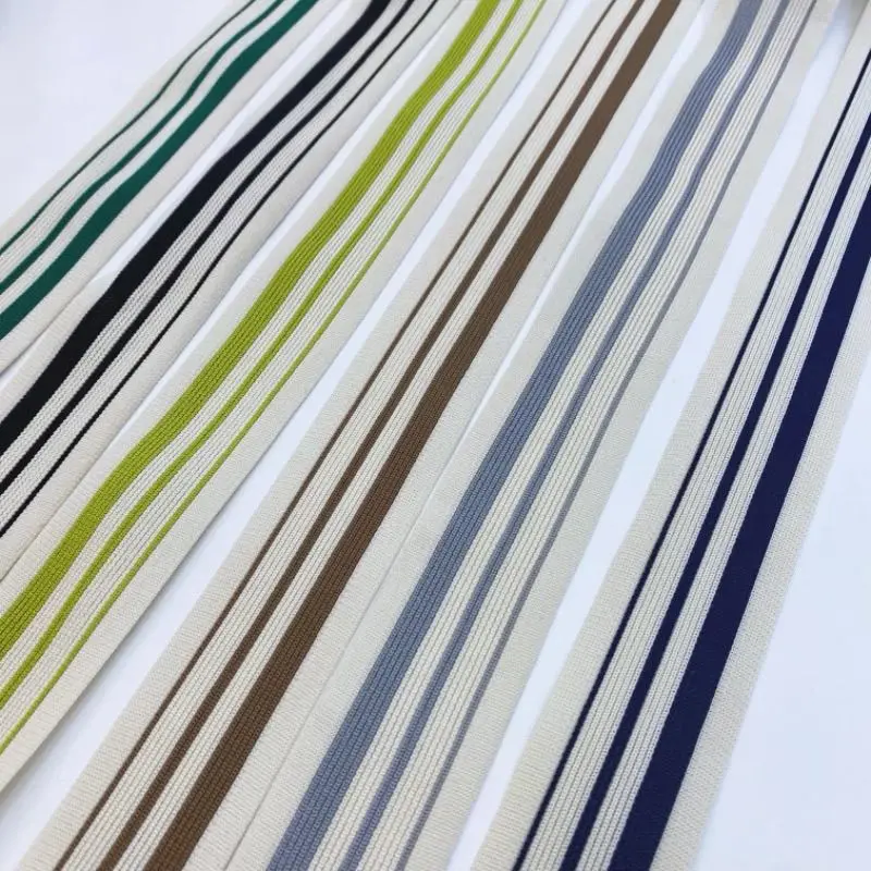 4Cm dopamine summer thin striped knitted with pants widened strip side strip light gray DIY non-elastic
