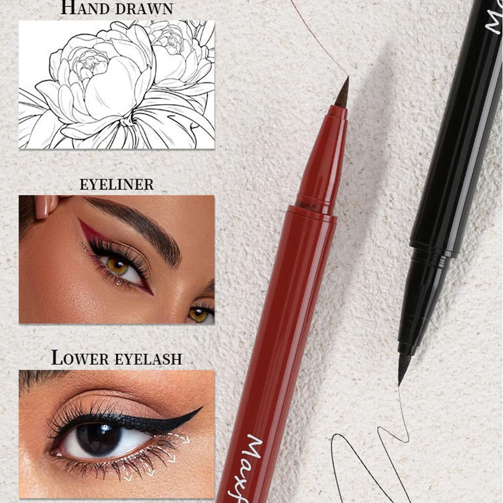 Waterproof Matte Red Liquid Eyeliner Pencil Ultra-thin Long Lasting Quick Dry Smooth Black Eye Liner Pen Korean Makeup Cosmetics