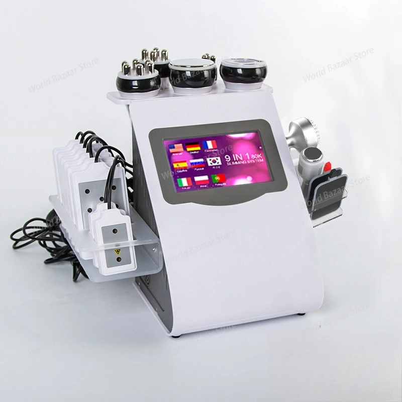 

9-в-1 вакуумный лазер RF липосакция ультразвуковая липосакция кавитационная машина для похудения и контурирования тела