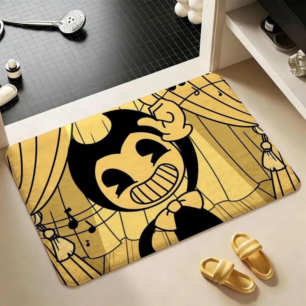 Game Bendy And The Ink Machine Shower Room Absorbent Small Floor Mat Soft Comfortable Decorative Foot Mat