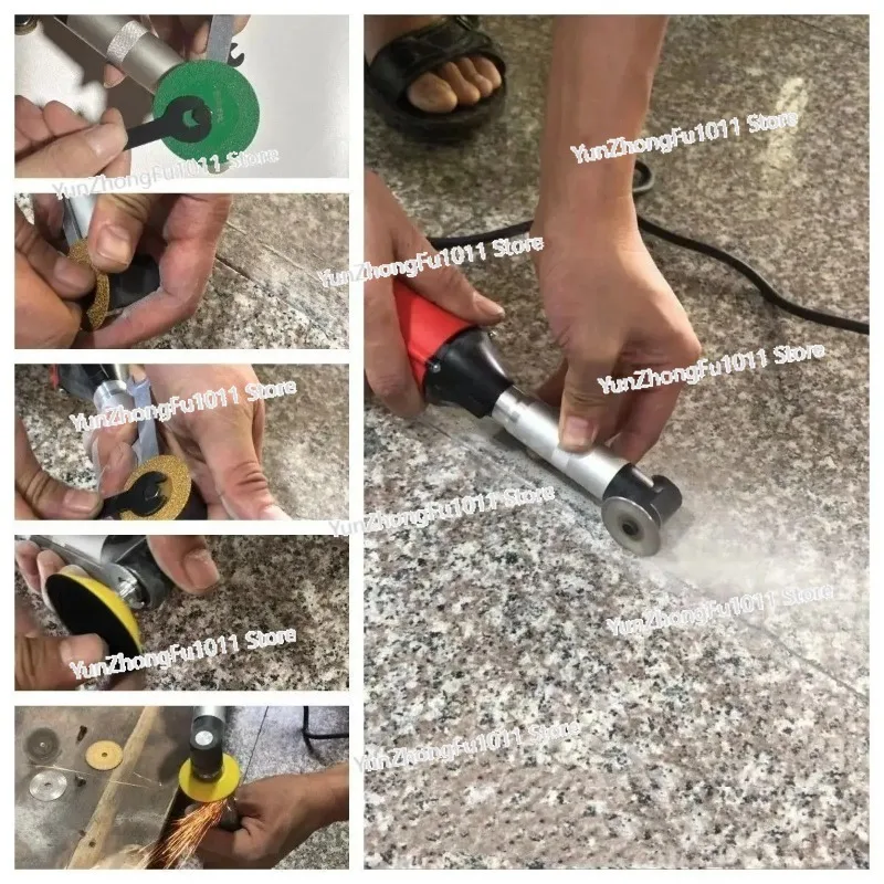 Electric Angle Grinder 90° Bend Right Angle Compact Handheld Polisher Multifunctional Tile Gap Cleaning Machine Variable Speed