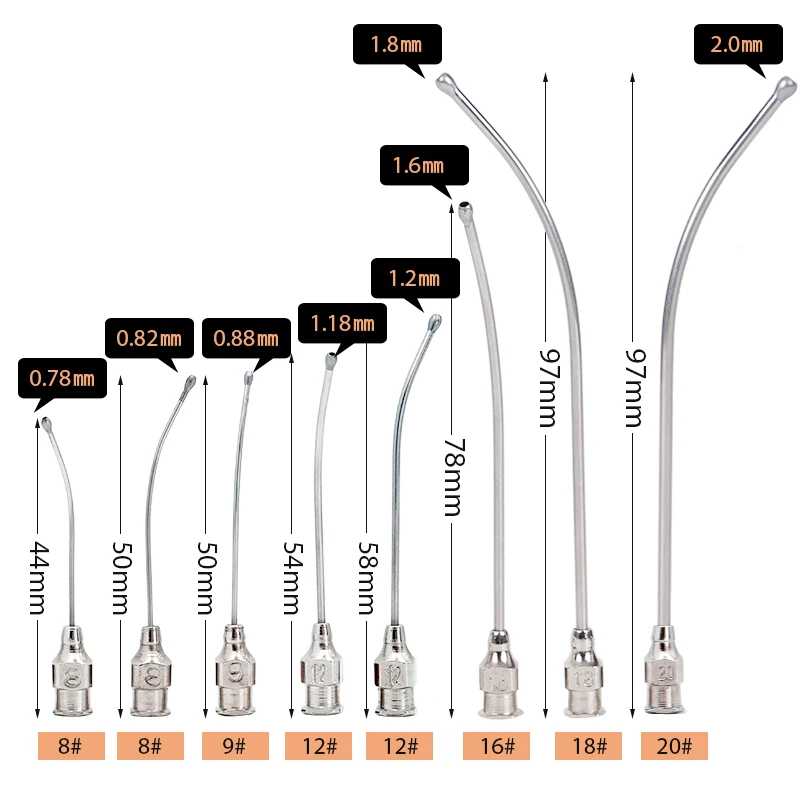 Stainless Steel Birds Feeding Syringe Tube Nozzle Rats and Mice/Parrots/Birds/Poultry/Pets Bend Needles Gastric lavage needle