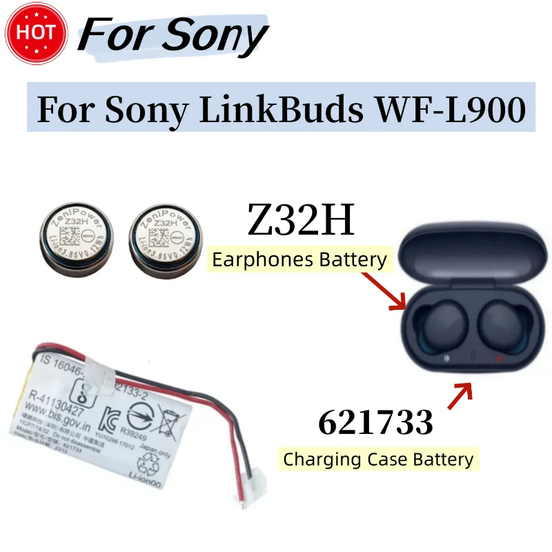 621733 Z32H Battery For SONY WF-SB700N WF-XB700 linkbuds WFL900 WF-L900 Charging BOX Case 3.7V 300mAh +Tools