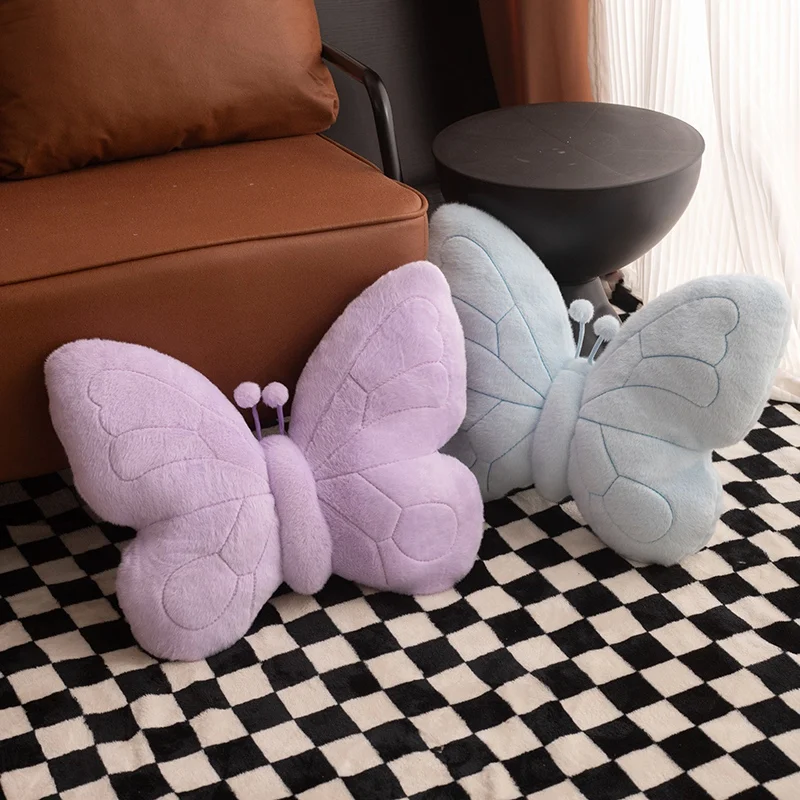Dopamine Colorful Butterfly Pillow Butterfly Plush Toy Soft Cotton Stuffed Sofa Cushion Cute Home Decor Birthday Gift To Friends