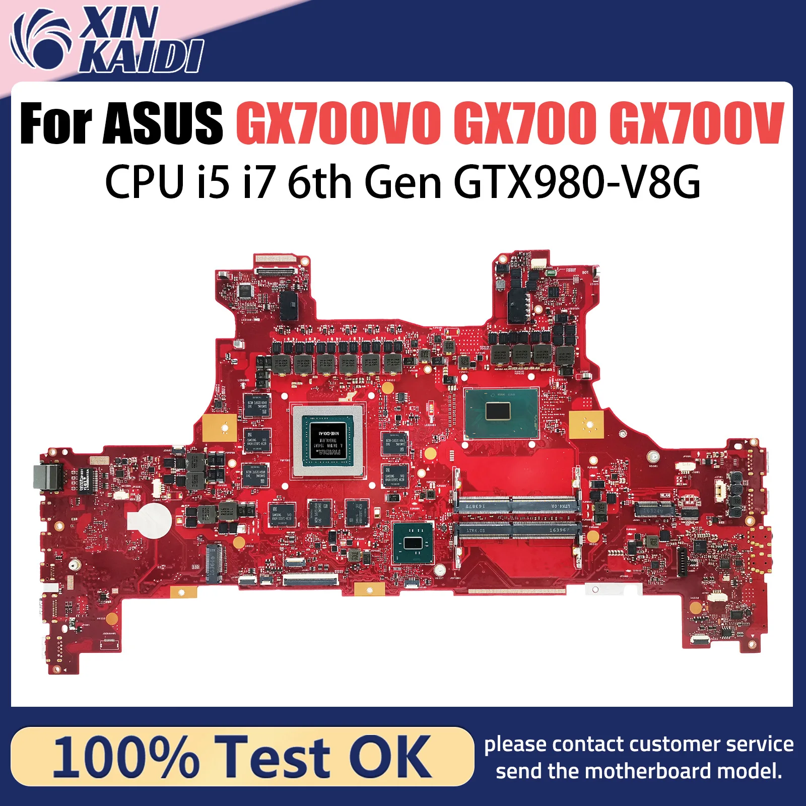 GX700VO Notebook Mainboard For ASUS ROG GX700 GX700VO GX700V Laptop Motherboard With I7-6820HK CPU GTX980M/8G 100% Test