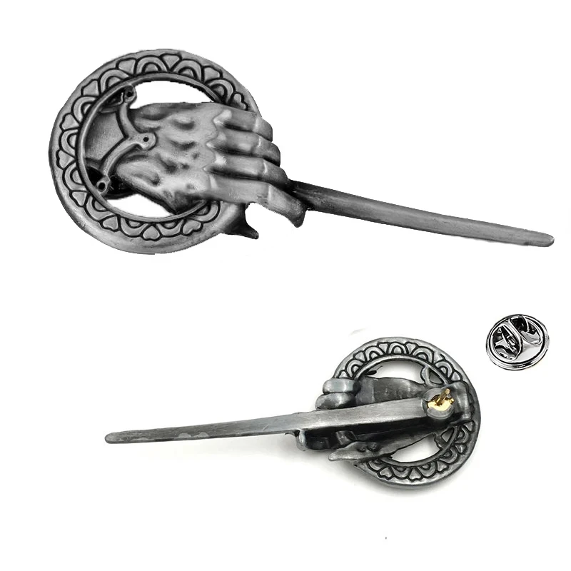 فيلم يد الملك شارة بروش أغنية الجليد والنار إصبع قبضة تسجيل دبوس الطاقة خمر الشرير مجوهرات الأزياء الرجال النساء هدية