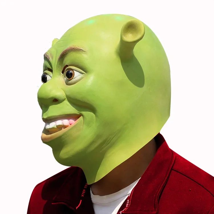 Máscara de Látex Realista de Animal, Máscara Verde de Shrek, Máscara de Halloween, Cosplay de Película, Máscara de Fiesta de Disfraces, Máscara de Carnaval