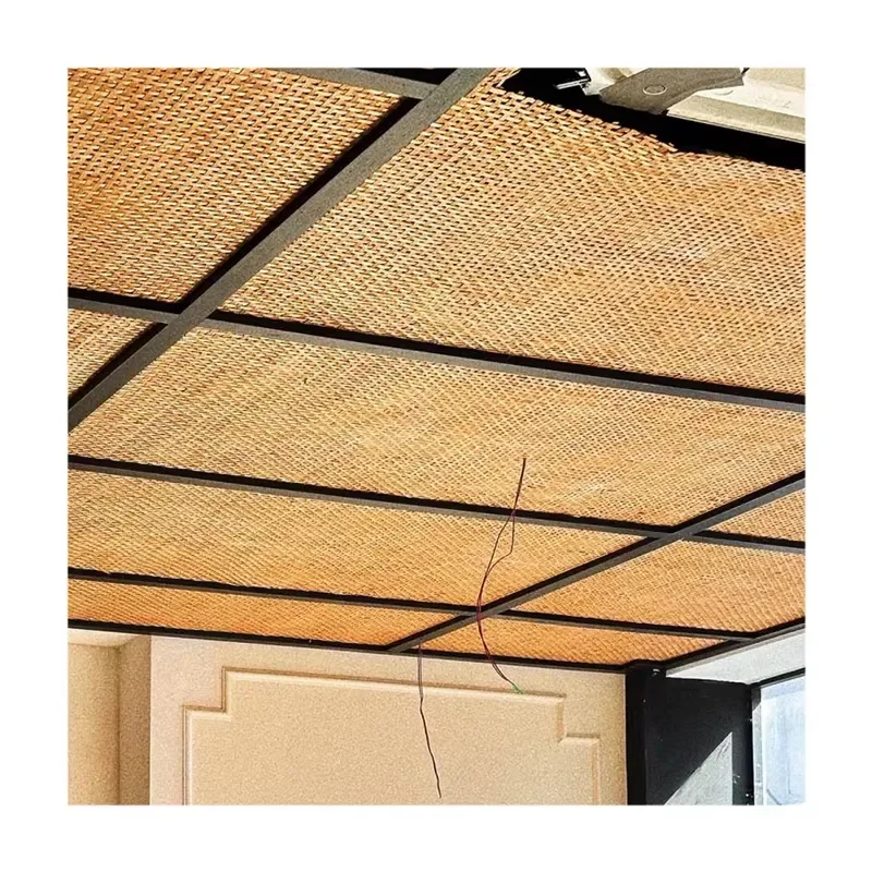 New Design Bamboo Woven Resin Panel Veneer Panel Screen Partition Furniture Decoration