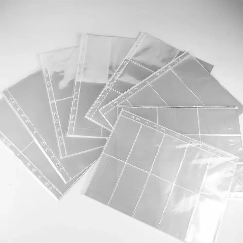 Nachfüllbare Klarsichthüllen für Fotoalben, 11-Loch A4 Fotokartenhüllen, Mehrfachtaschen Innenseiten