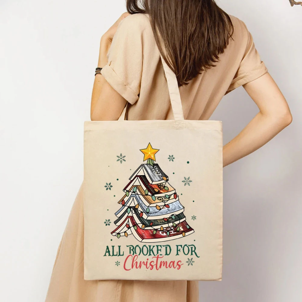 Book Christmas Womens Handbag Christmas Book Tree Women's Handbags Christmas Gift for Bookish Women's Handbags Good-looking Bags