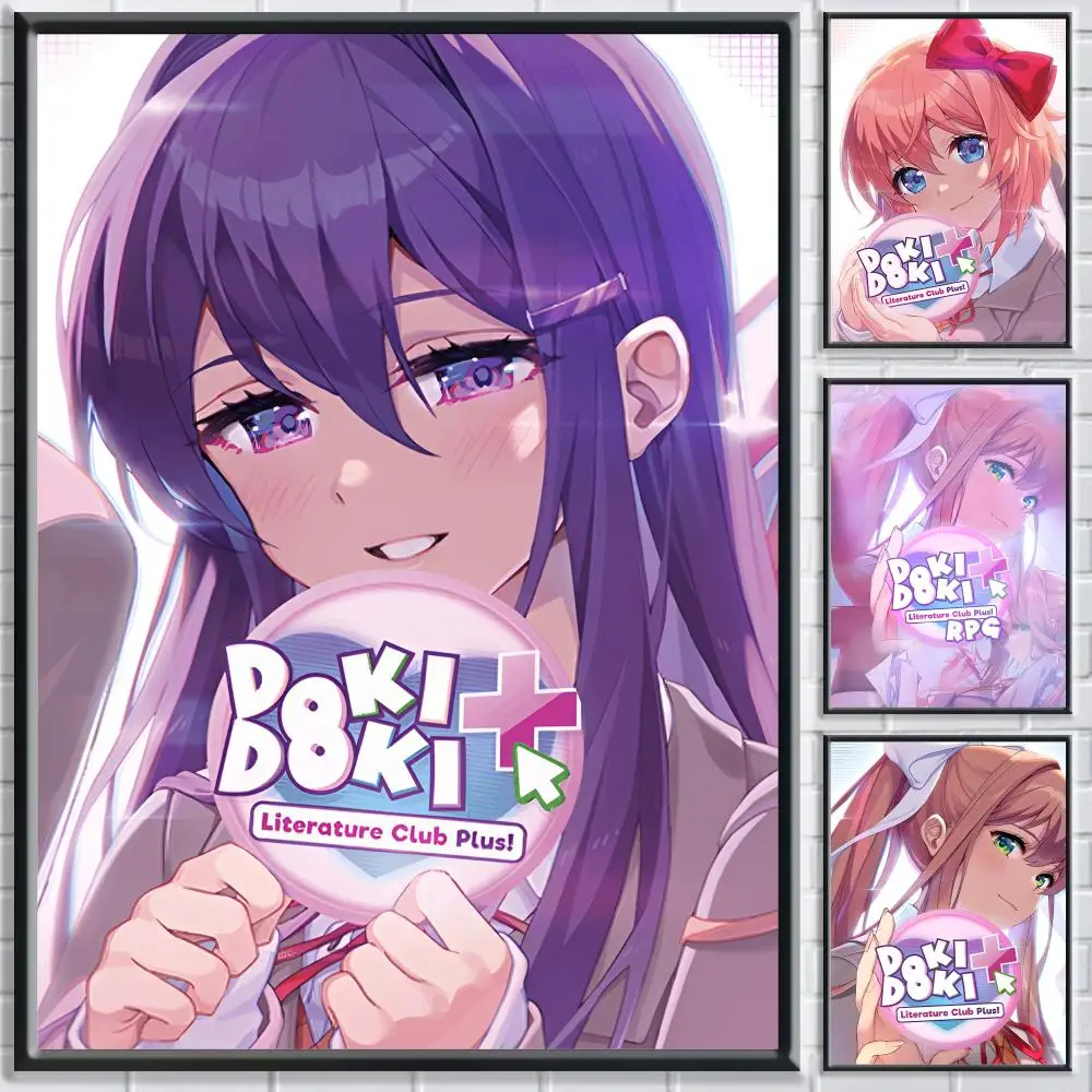 Anime Game DDLC D-Doki Poster Room Decor Waterproof Sticky For Home Bar Wall Art Decoration