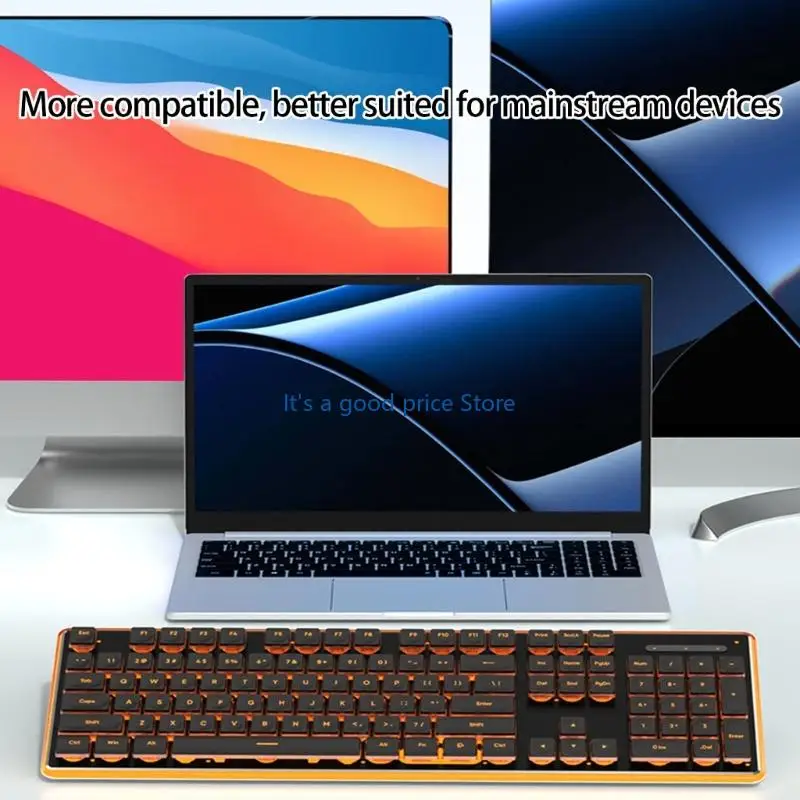Gaming Keyboards Mechanical Silents USB Connection 104Key RGBs Illuminated Waterproof For PC Laptop