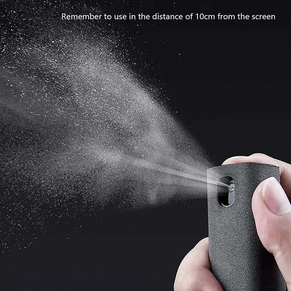 2 in 1 detergente per schermo bottiglia spray multifunzione telefono cellulare tablet PC schermo portatile rimozione polvere strumento tergicristallo in microfibra