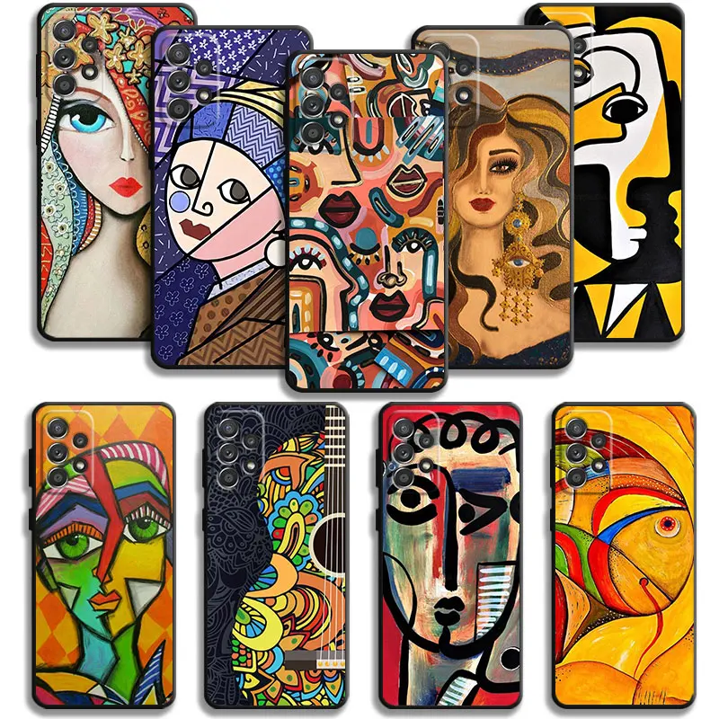 Picasso Abstract Art Painting Case For Samsung Galaxy A14 A73 A53 A71 A51 A31 A33 A22 A12 A21s A13 A32 A52s A72 A52 A23