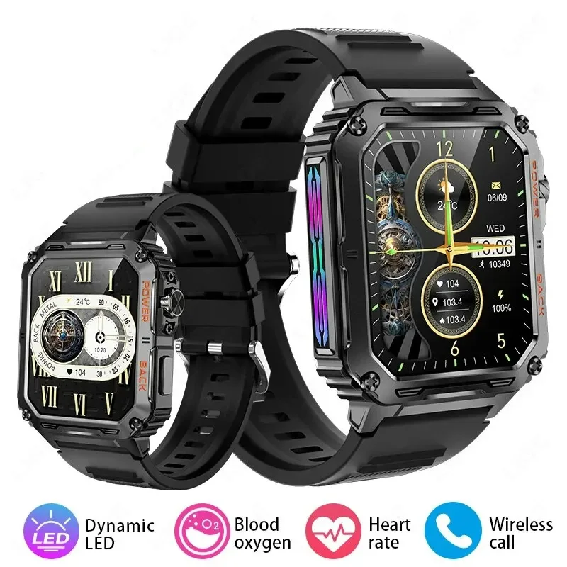 Colorful Breathing Light Sport Smartwatch Bluetooth Call Waterproof Men's Health Watches Message Push Heart Rate Fitness Tracker