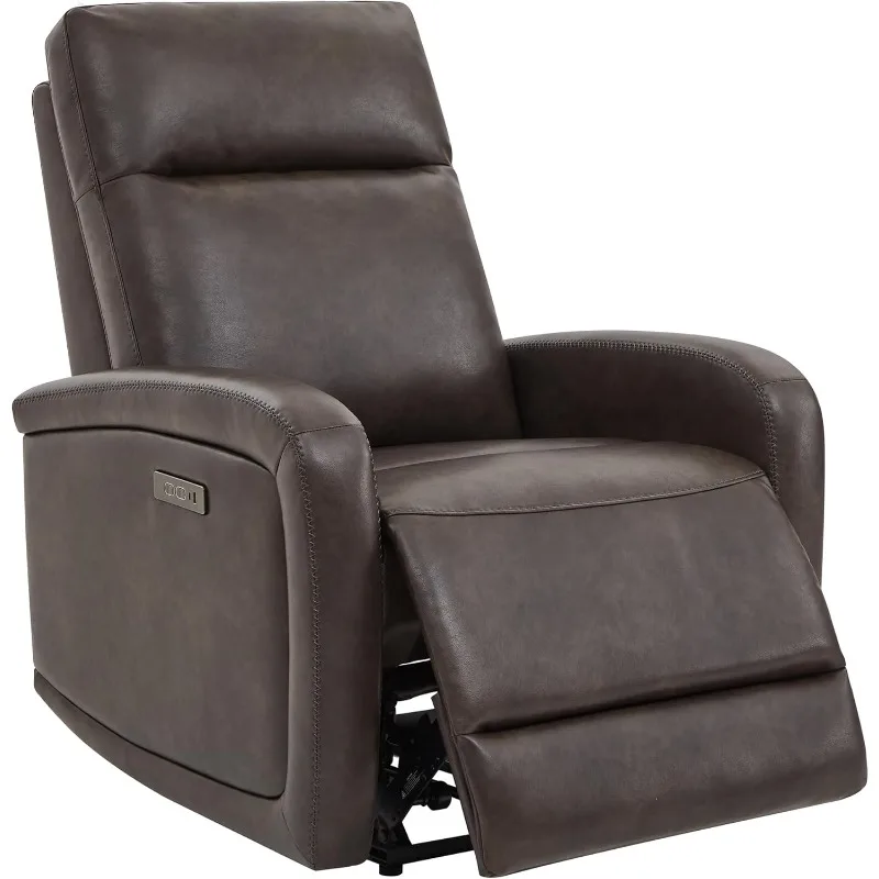 Recliner Chair, Zero Wall Reclining Sofa Chair W Power Headrest Type-C Charger, Small Faux Leather RV Recliners Home