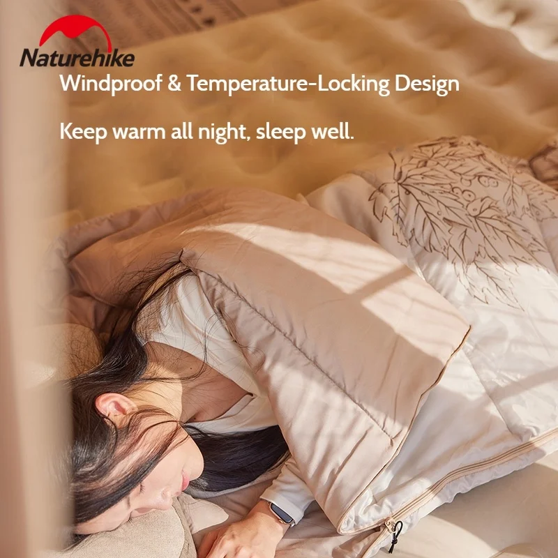 Naturehike Single M-series Envelope Printed Sleeping Bag Adult Soft Warm Stackable Up and Down for Outdoor Camping Hiking Travel