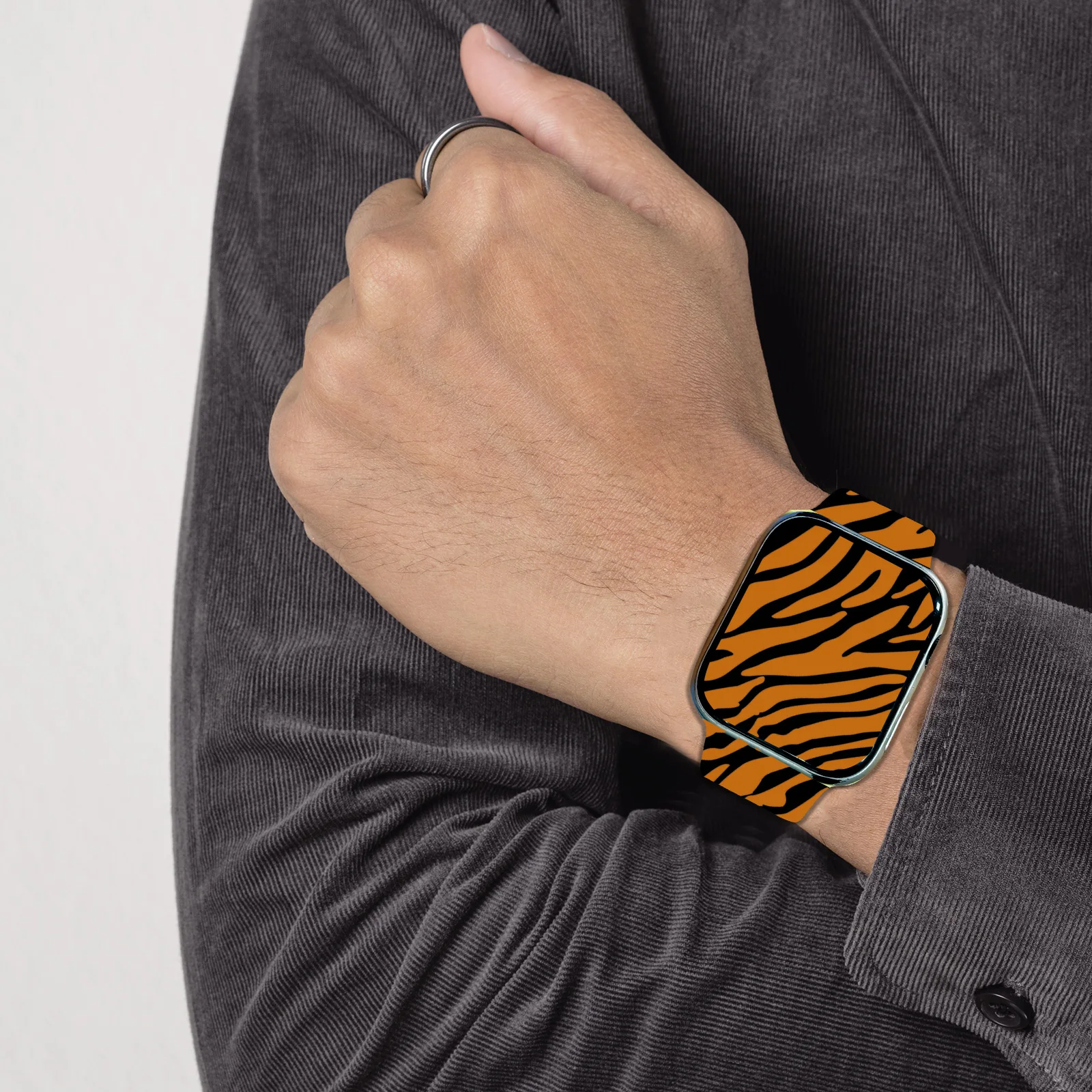 Zebra Streep Bedrukte Band Voor Apple Watch 10 9 8 7 Siliconen Band Vervangbare Armband Voor Iwatch 45Mm 44Mm 42Mm 40Mm Horlogeband