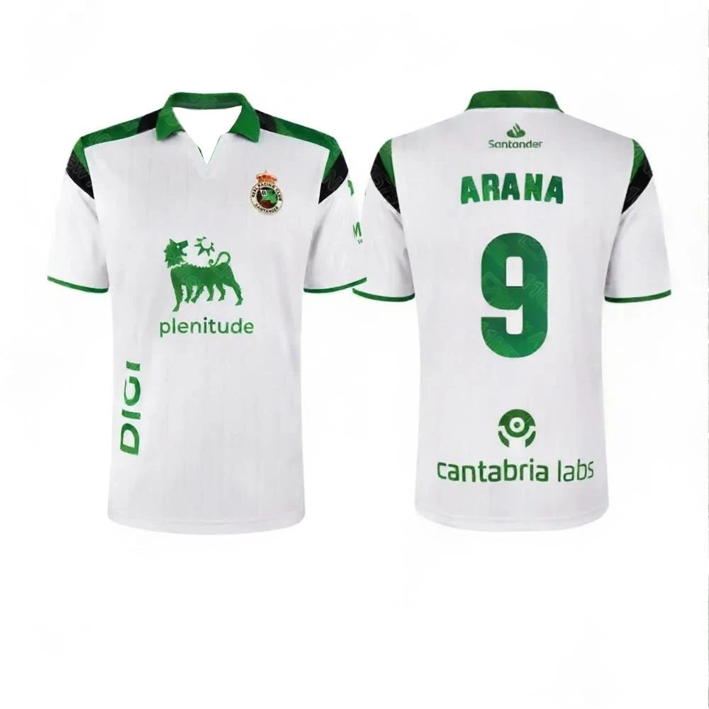 2026-27 Racing De Santander Zabiri # 21 Iñigo Vicente # 10 Schnell Trocknende Sommer-Fußball-T-Shirts für Herren für Training und Heimspiele – Detail 14