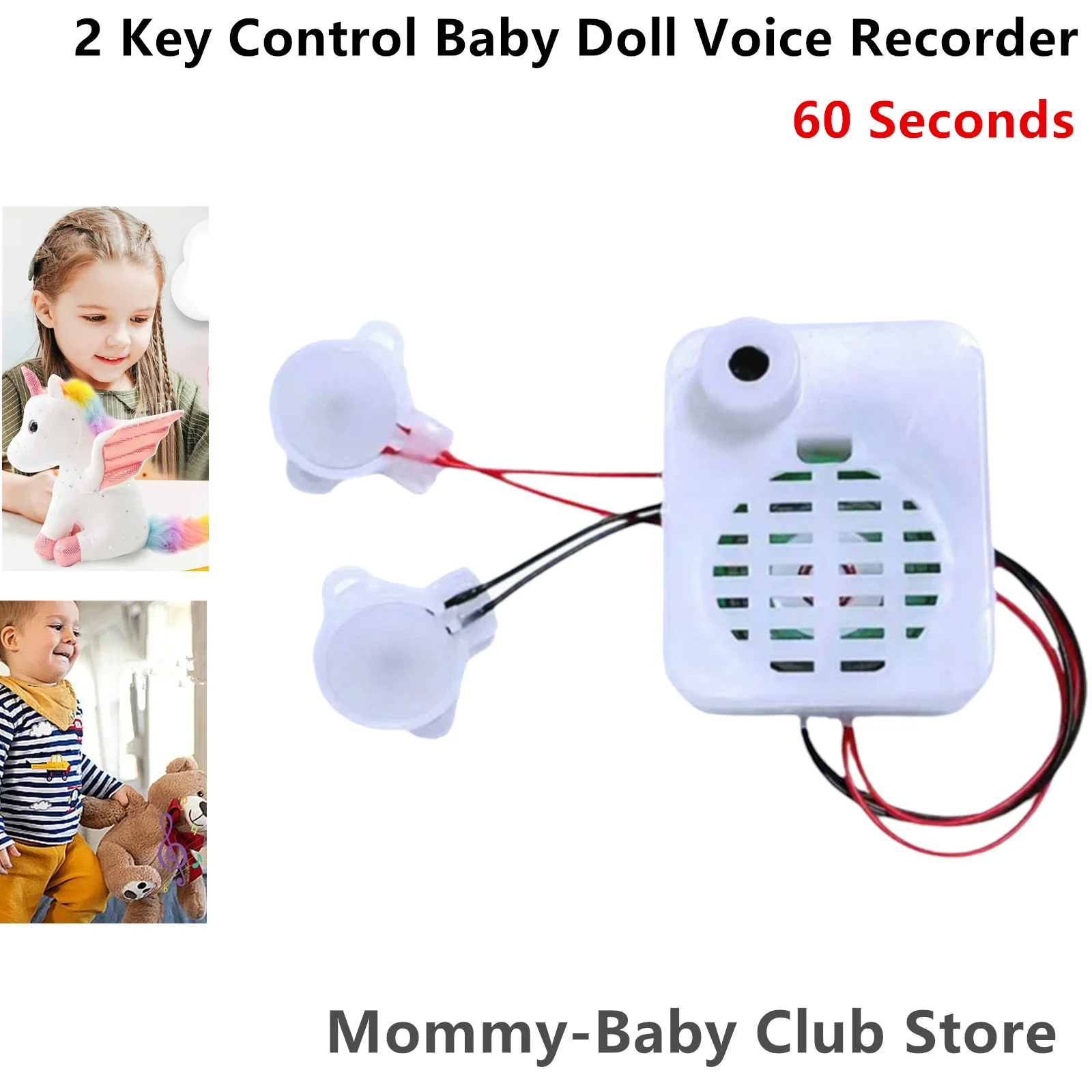 Doll Accessories 60s Button Recordable Voice Module Music Box Sound Record for Plush Doll Valentine's Day Sound Recording Device