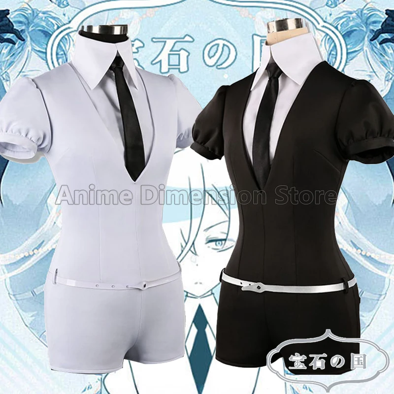 Anime Land of the Lustrous Cosplay Costumes,Wig,Phosphite,Diamond,Round Diamond,Antarctic Stone,Anteku Black And White Uniform