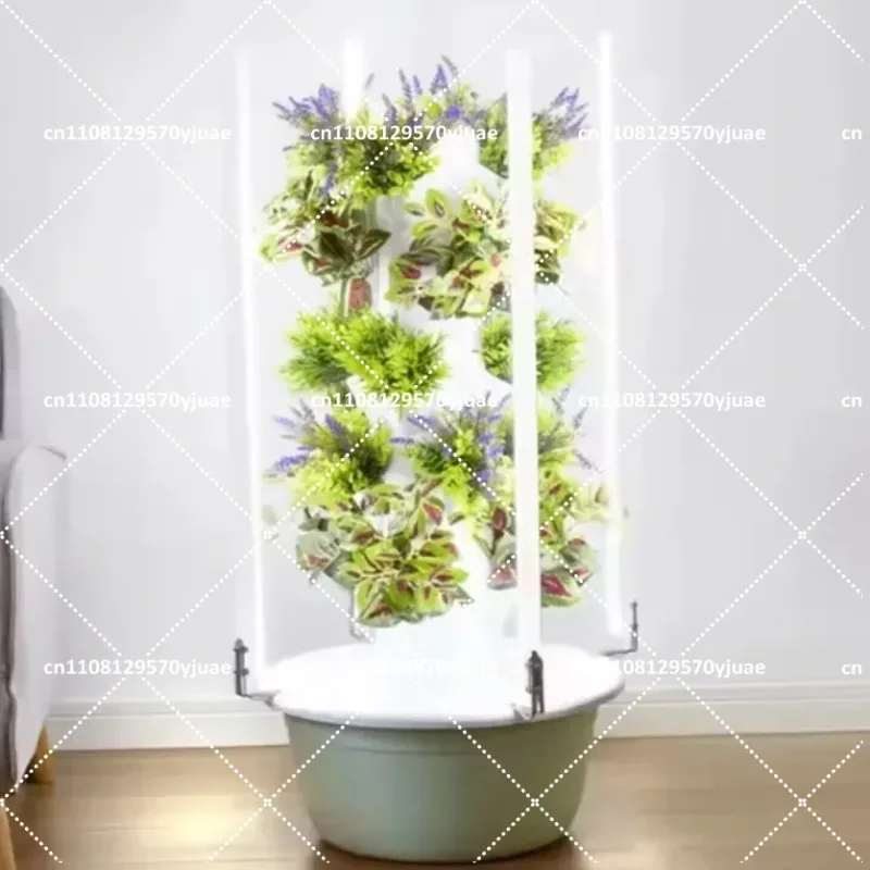 Vertical Hydroponic Tower with LED Grow Light, Soilless Culture System, Intelligent Timed Vegetable Planter for Indoor Garden