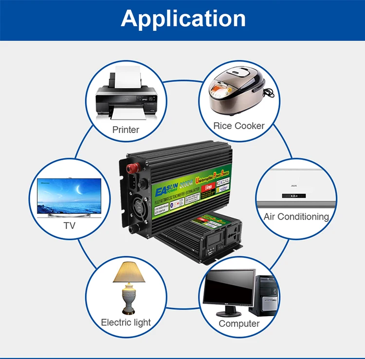 Modified Sine Wave 6000W Power Inverter 5V Charge Voltage Converter 10KW Power DC 12V 24V To AC 110V 220V Inverter