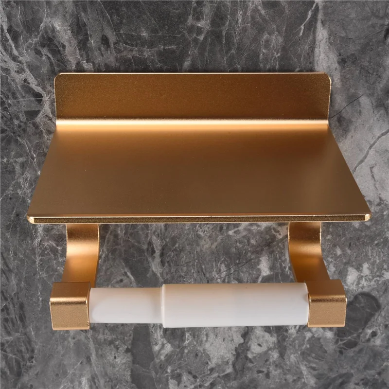 

【Must-Haves】Toilet Paper Holder With Shelf Bathroom Tissue Holder Toilet Paper Roll Holder Wall Mounted Tissue Boxes