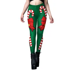 Christmas Leggings Womens Leggings Active Workout Running Gym Pants Stretchy Xmas Hot Sale Casual Elk Snow 3D Print Slim