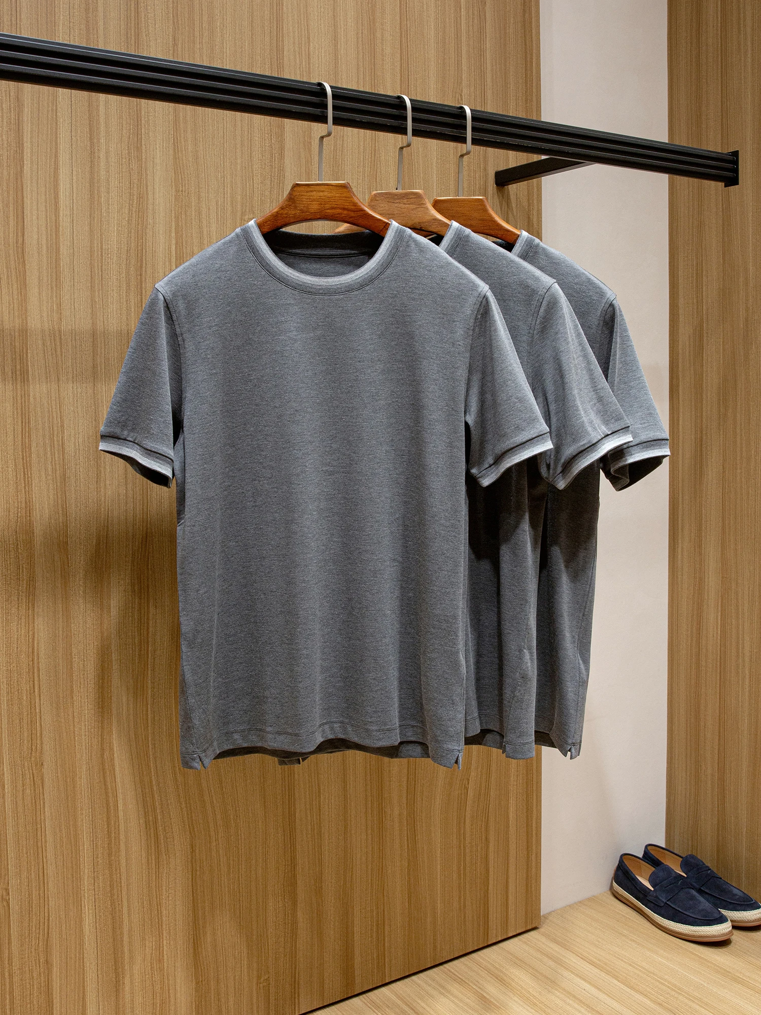 

Мужская футболка из итальянского модального хлопка с круглым вырезом и коротким рукавом, базовая, модная, городская, повседневная, всесезонная, дышащая