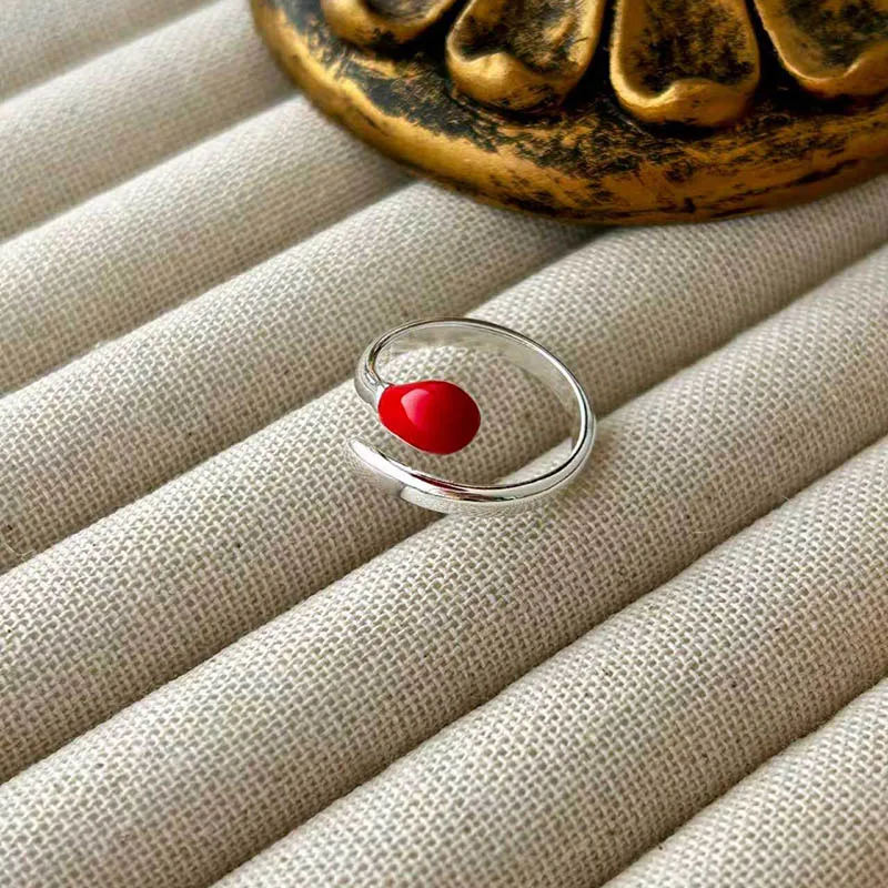 Foxanry Silver Color Handmade Open Ring For Women Couple Minimalist Creative Design Classic Unique Fashion Birthday Jewelry Gift - view 3