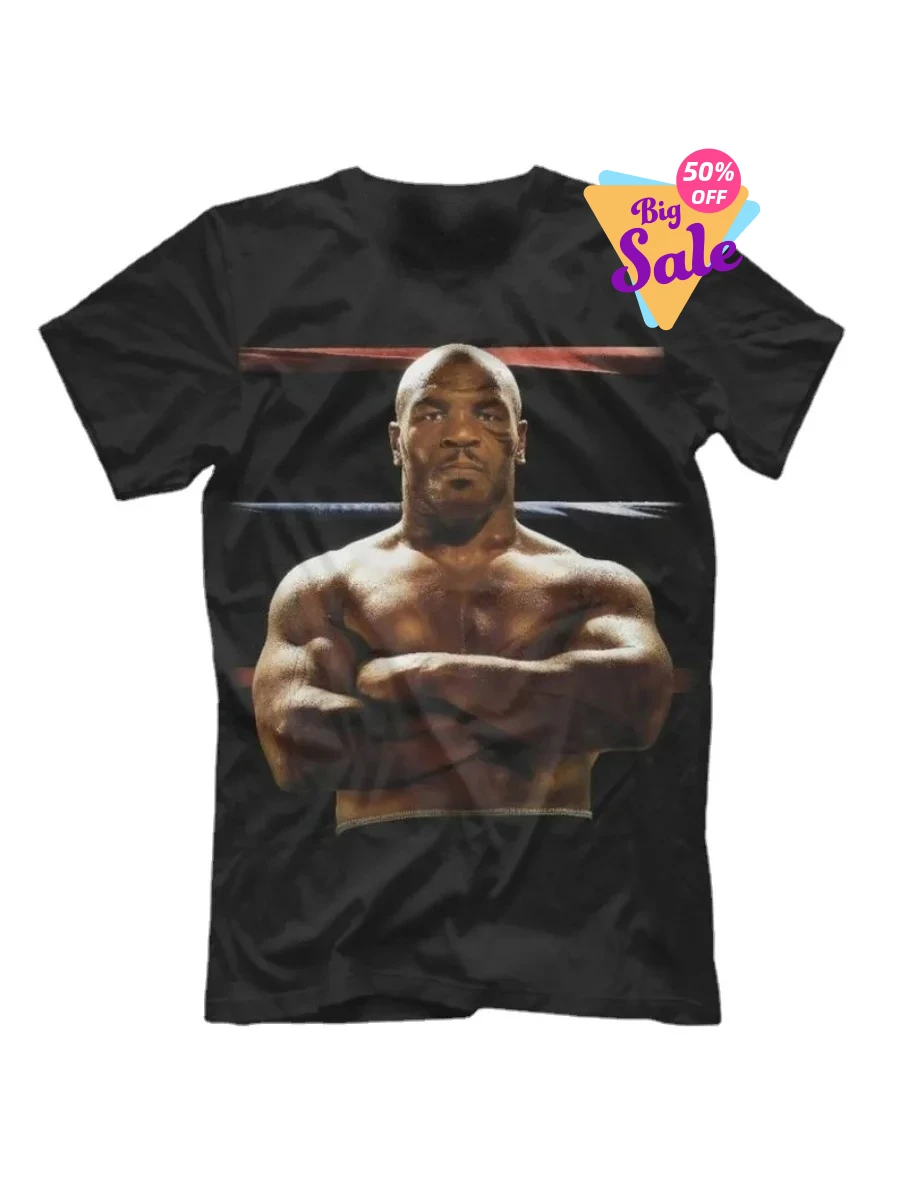 Mike Tyson T-Shirt, Iron Boxing Box Fight Tee, Men's Summer Cotton O-Neck Short Sleeve T Shirt New Size S-3XL