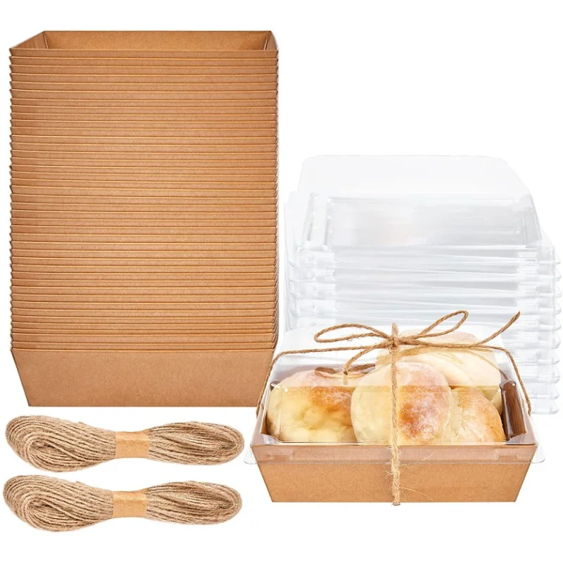 Cajas de papel personalizadas para guardar comida, caja cuadrada con tapa para sándwich