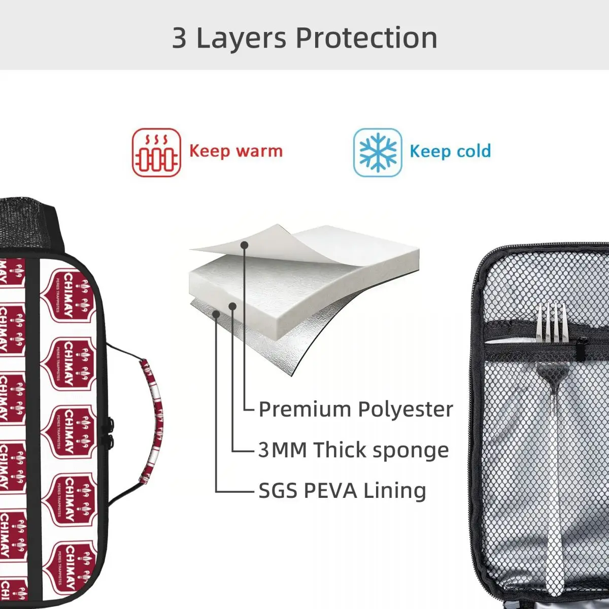 Chimay Insulated Lunch Bag for Women Office Cooler Thermal Food Box Tote Leakproof Lunch Boxes Container - view 4