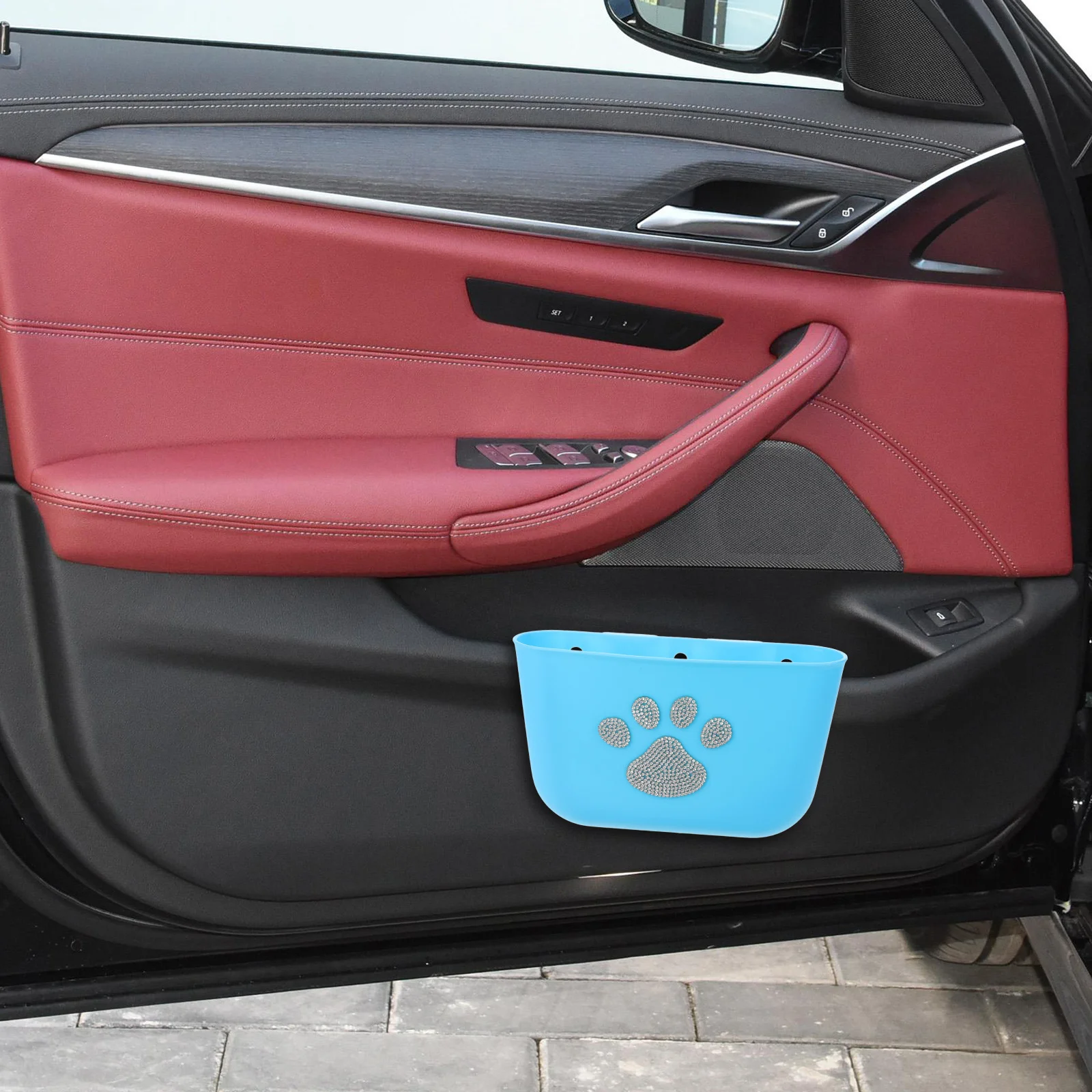 

Car Door Trash Can Practical Side Hanging Design Multifunctional Car Front Door Storage Box Organizer Vehicle Trash Container