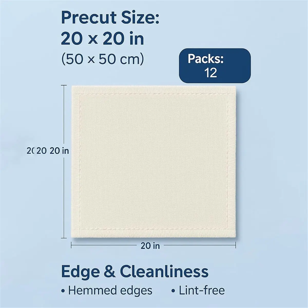 A56K 12 Pcs Cheesecloth for Straining 20x20 Inch - Reusable Grade 100 Muslin Cloth, 100% Unbleached Cotton with Hemmed Edges