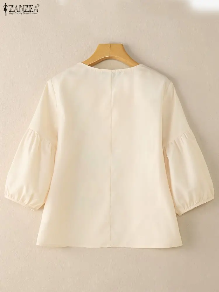 2025年 ザンゼア 秋 レディース トップス エレガント ワークシャツ カジュアル 長袖 花柄プリント ブラウス Oネック ルーズ ブラウス チュニック オーバーサイズ