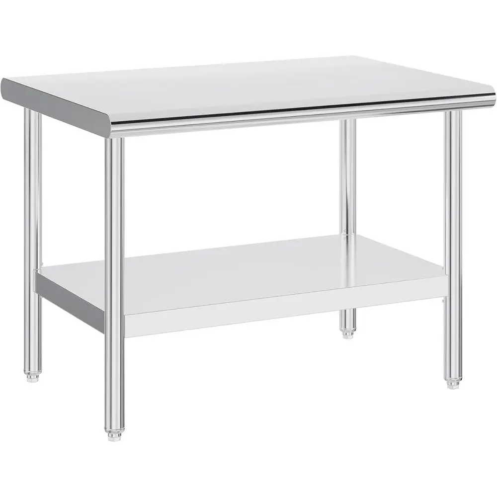 

30x48 Inch Stainless Steel Work Table with Adjustable Under Shelf for Commercial Use