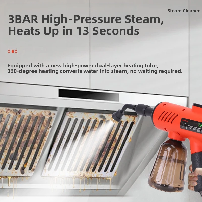 Hand-Held Steam Cleaner, High-Temperature Sterilization And Decontamination, Multifunctional Household Portable Large Water Tank